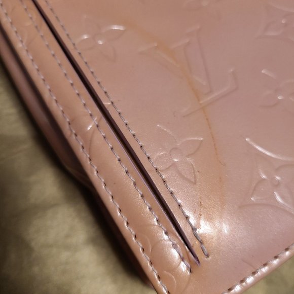 LOUIS VUITTON VINTAGE PINK PURSE WITH MONOGRAMS NEEDS RESTORATION. - Picture 5 of 16